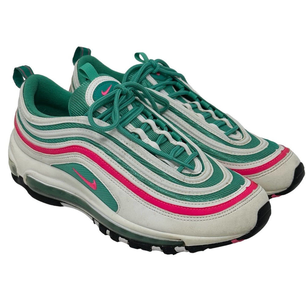 Nike Air Max 97 South Beach Youth 7Y White Pink Blast Green Shoes 921522-101 - Picture 1 of 10